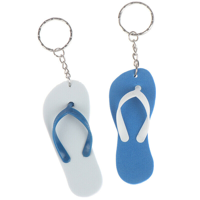 2x Boat Floating Keychain Buoyant Foam Flip Flops Shaped Key Floats Key Ri.l8
