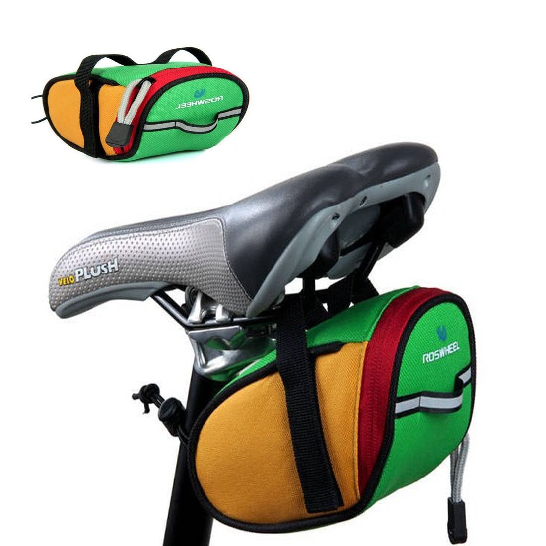 Green Roswheel Bike Bicycle Tail Mountain Bike Tail Saddle Bag Pouch Seat Bag