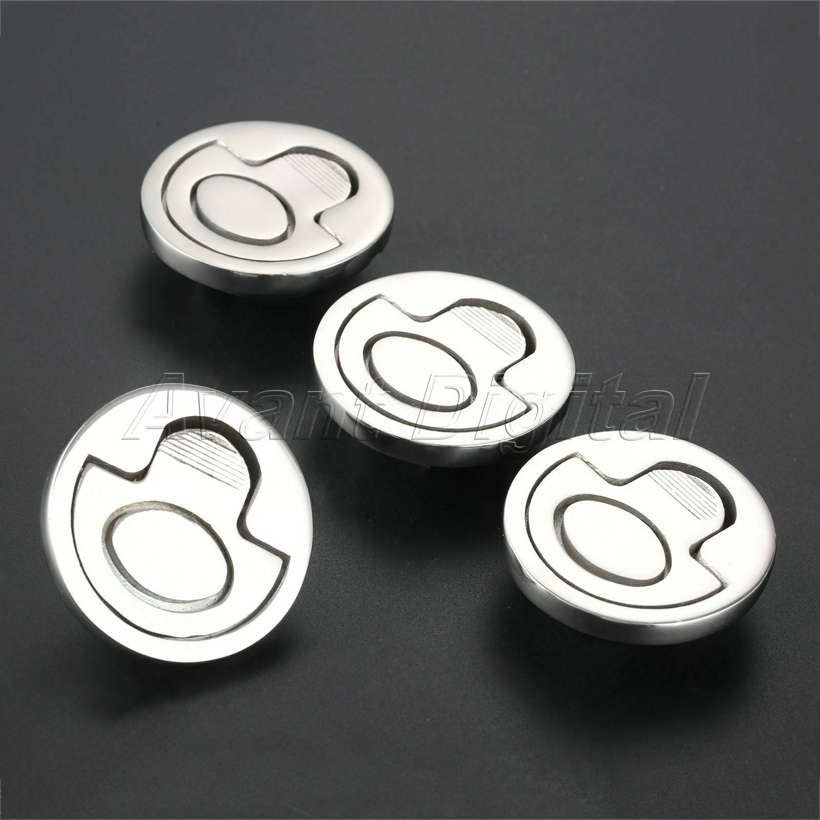 4x Flush Pull Lift Handle Ring Round AISI 316 stainless steel for Yachts Marine