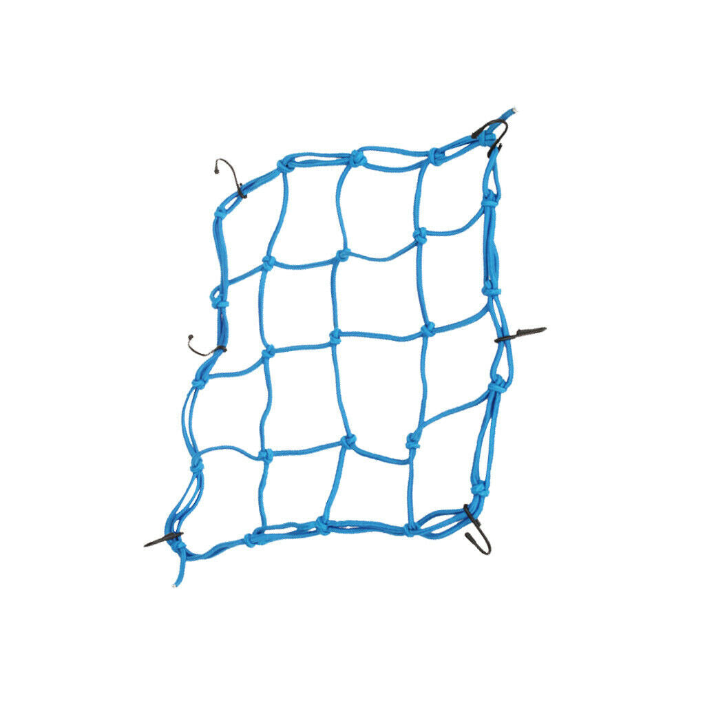 Royal Blue Bungee Motorcycle Helmet Cargo Net 6 Hooks Luggage Package Cargo Net
