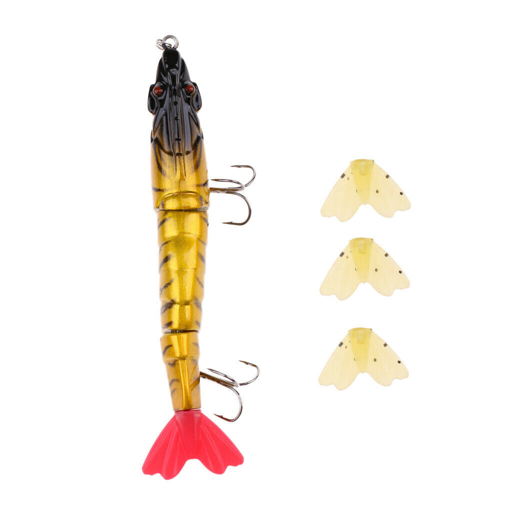 Topwater Trout Fishing Multi Jointed Shrimp Baits Lobster with 4 Tails C1