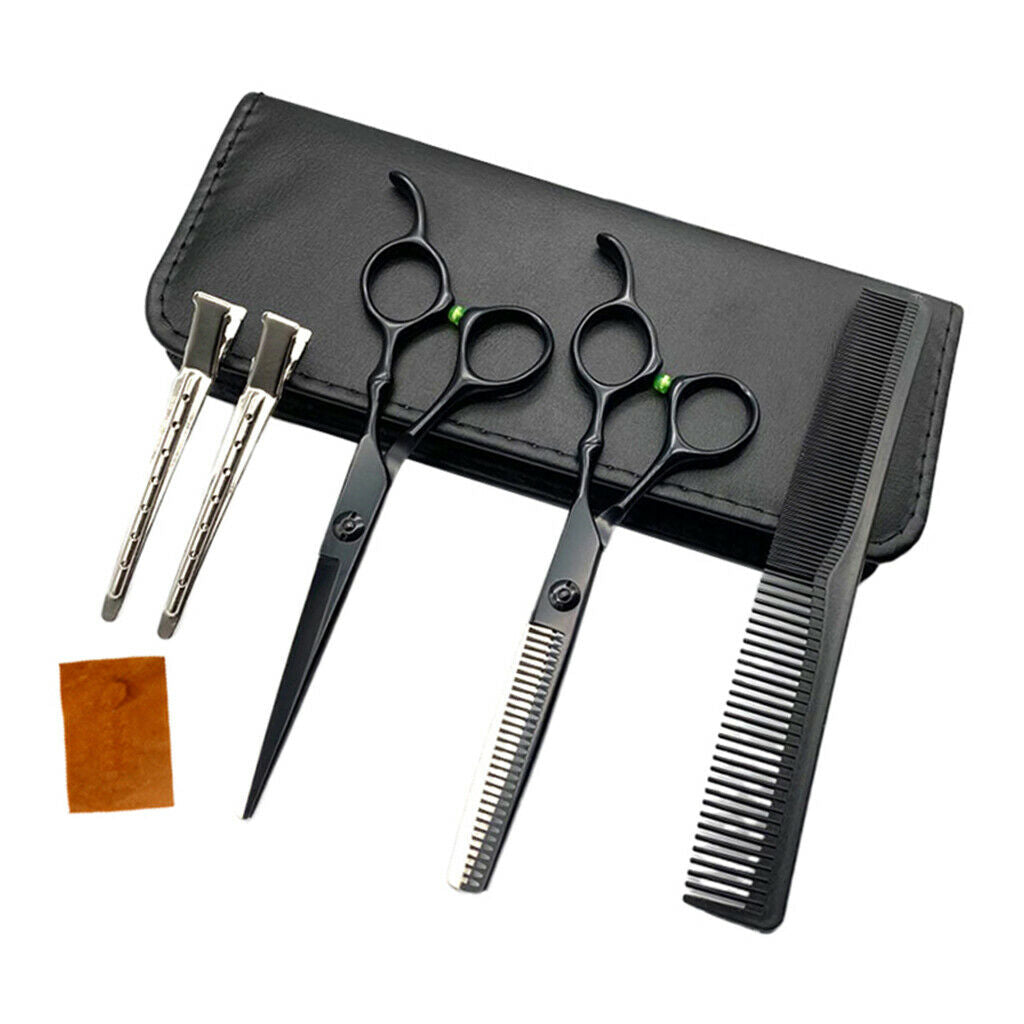 6Pcs Stainless Hairdressing Scissors Kit Hair Cutting Thinning Shears Sharp