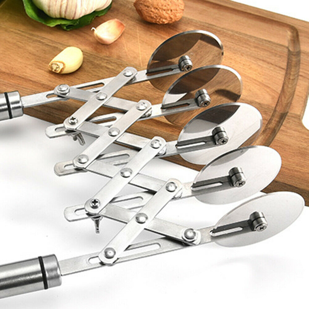 5 Wheel Pastry Cutter Stainless Steel Pizza Slicer Multi-Round Dough Roller
