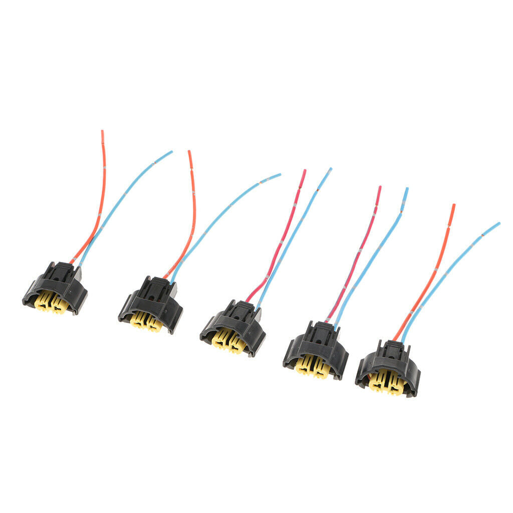 5 Pieces H9 Headlight Fog Light Extension 2 Wire Harness Lamp Female Sockets