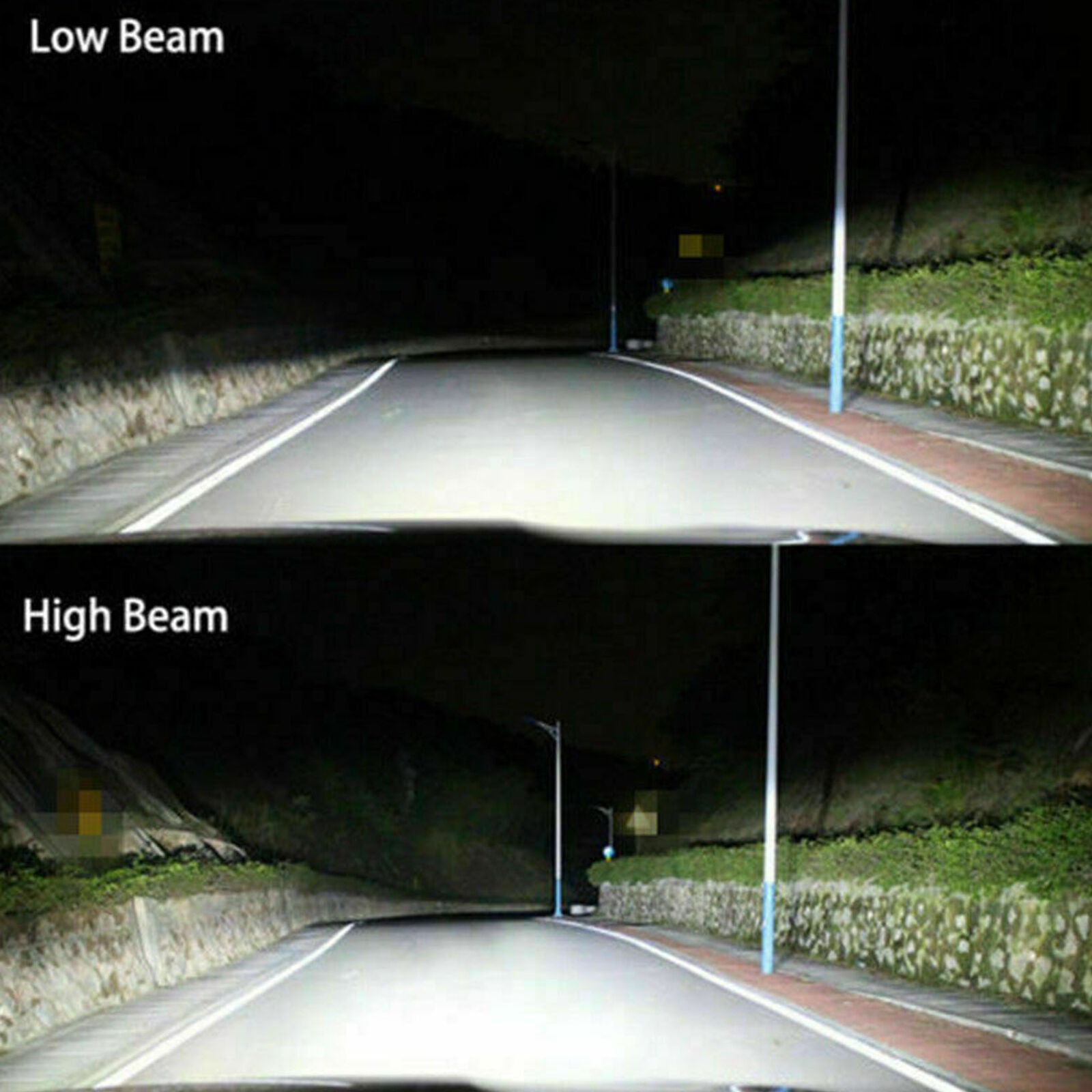 2PC NEW H7 3030 LED High Low Beam Headlights Lamp 6000K SUPER WHITE 55W 8000LM