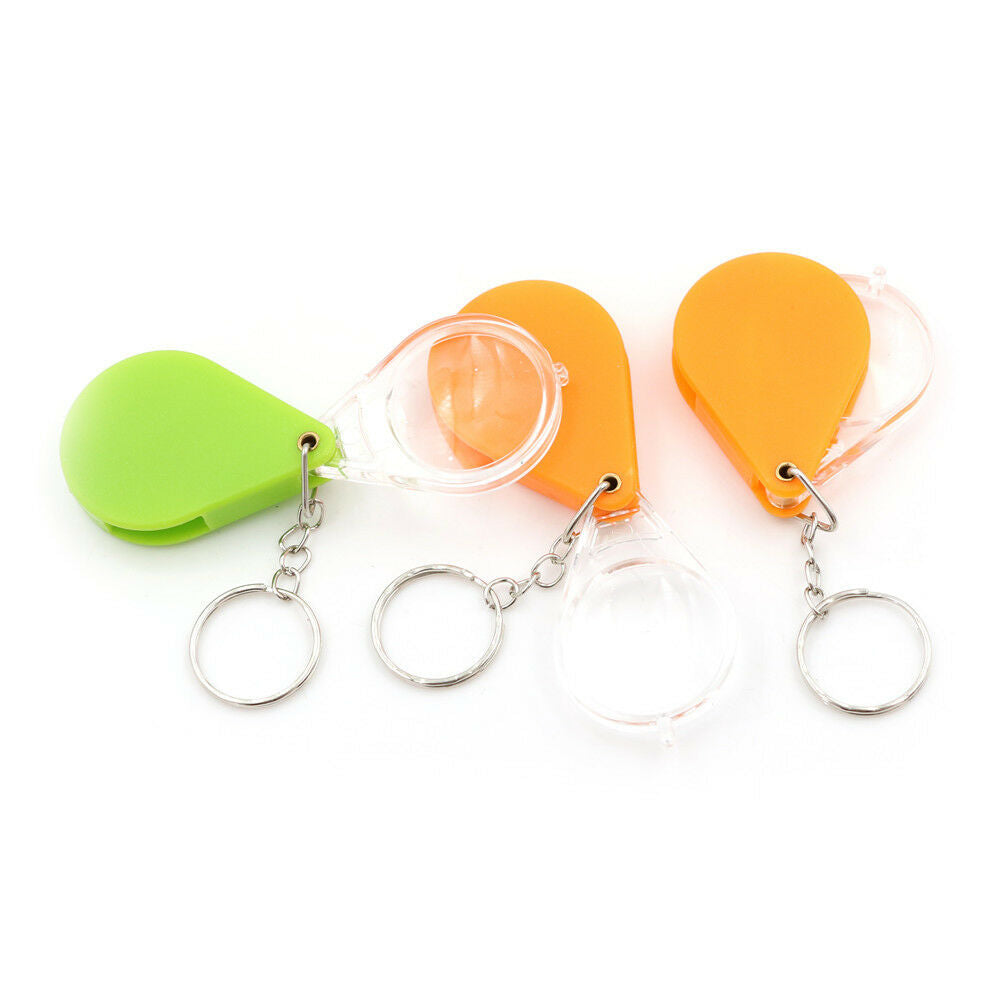 Portable Magnifying Glass Handheld Magnifier 10X Keychain Jewelry Reading Tool