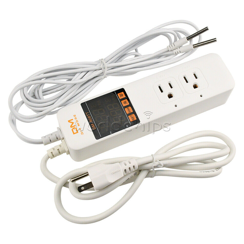DM-808TT AC85-250V 10A Dual Digital Temperature Controller Control Power Socket