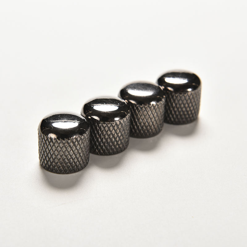 4x Black Metal Dome Volume Tone Control Knobs for Electric Push-on Guitar Bass B