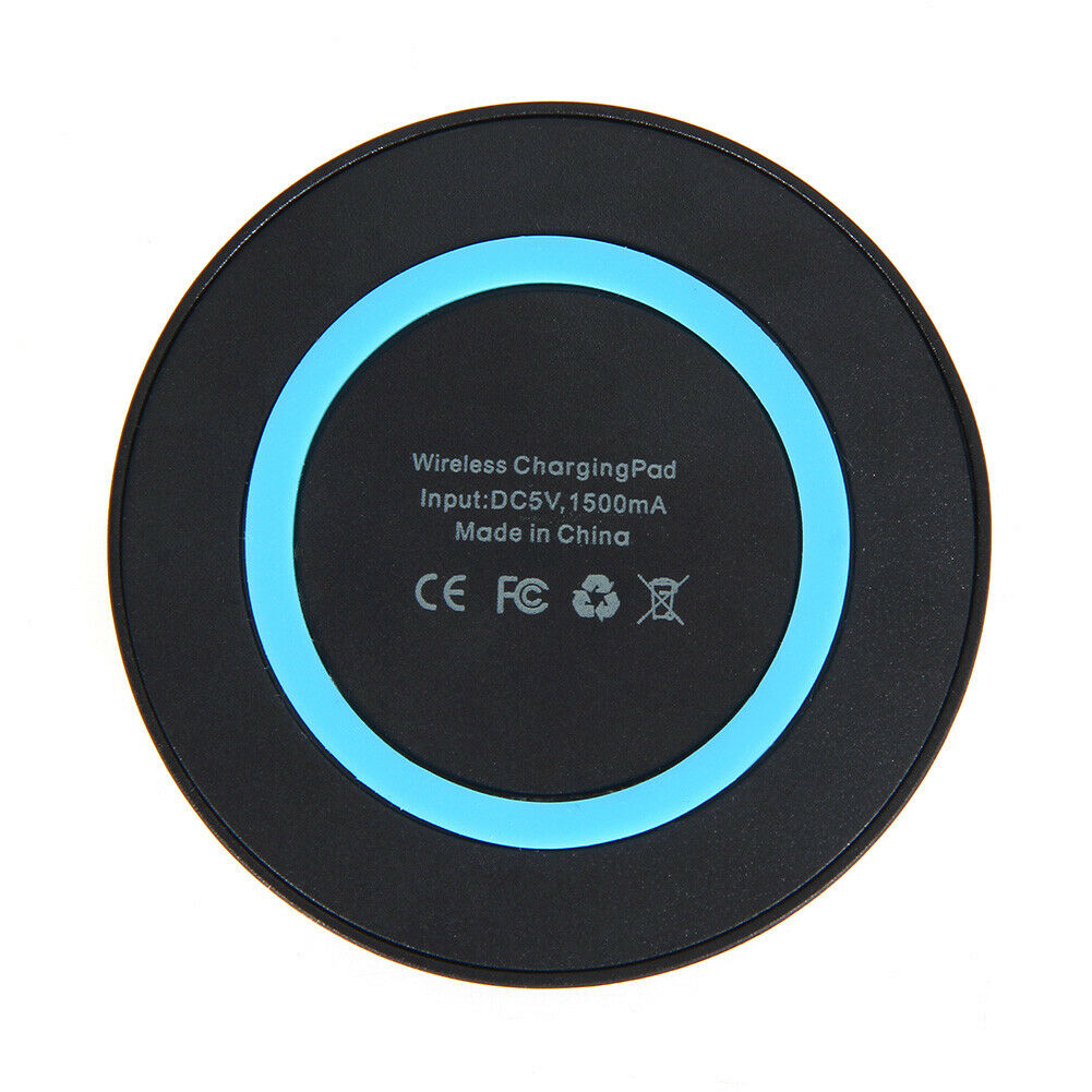 Black Qi Wireless Charger Pad Charging Receiver +  USB Cable  @