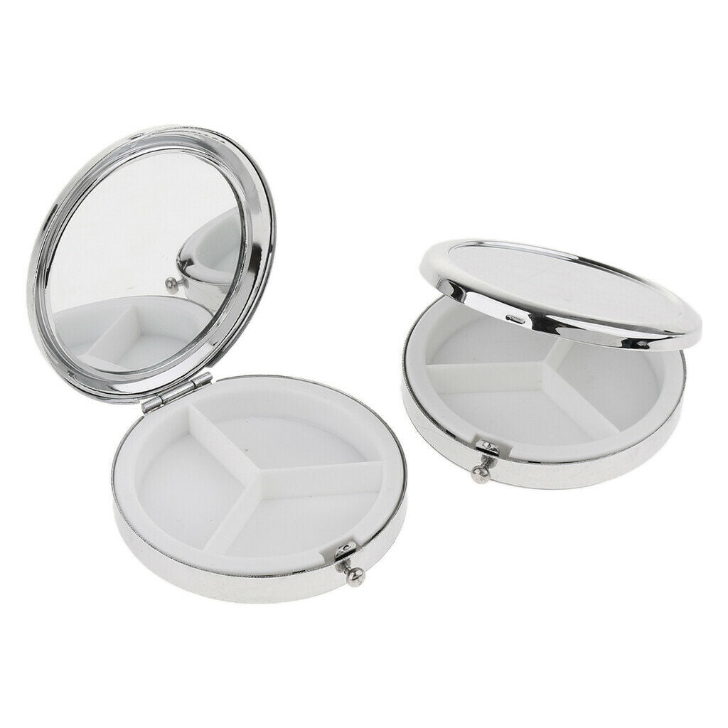 4 Pcs Portable Metal Pill Organizer Pill Box Case for Travel Purse Or