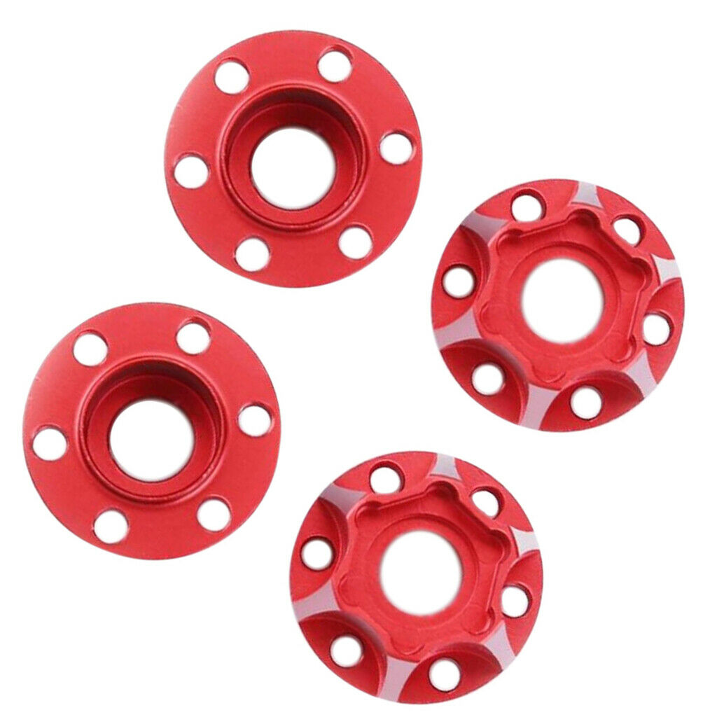 9mm Wheel Hex Rim Hub Drive Adapter for 1/10 Axial SCX10 TRX4 D90 Red