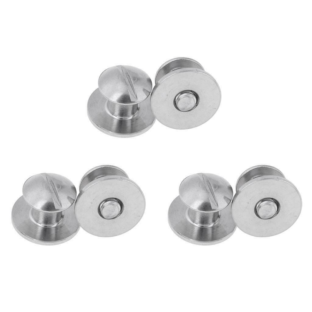 3 Pairs of Marine Steel Book Screws for Tech Diving Back Plate Pad
