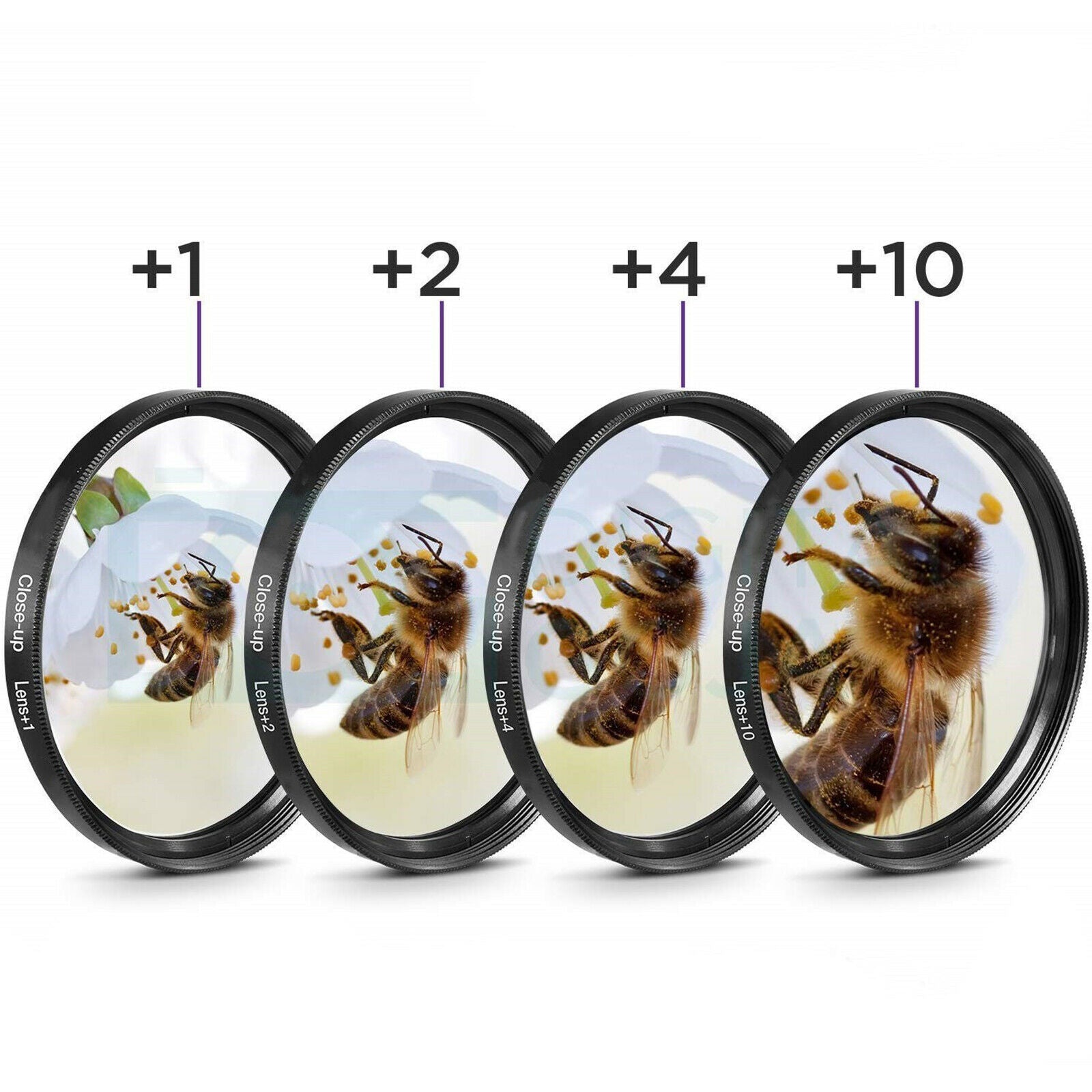 Close-up Kit +1 +2 +4 +10 Lens Set Optical Glass for Digital Cameras 67mm