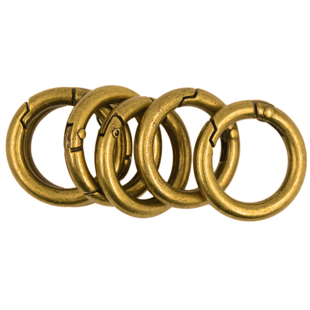 36x 0.98" Round Spring Snap Hooks Zinc Alloy Organizing Accessory Buckle
