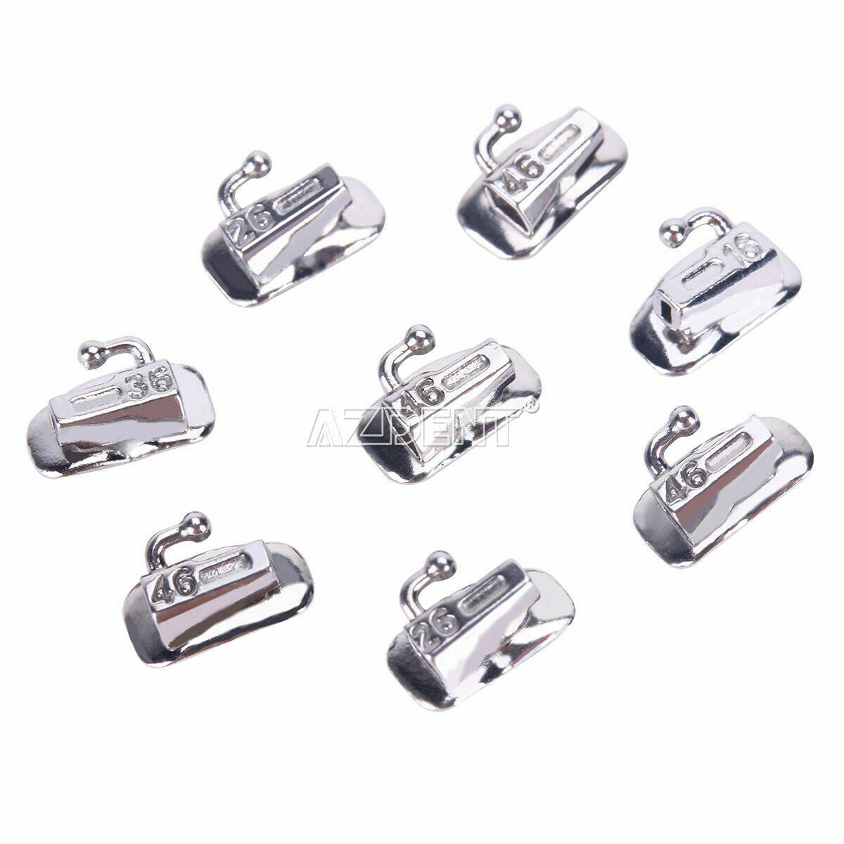 3 X Dental Othodontics Buccal Tube 1st Molar Roth 018" Non-Conv Bonding AZDENT