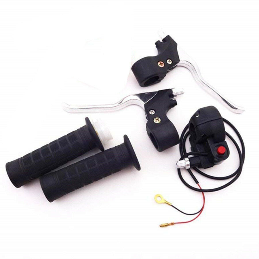 2PCS Pocket Mini Bike Hand Grips Kill Stop Switch Twist Throttle Brake Levers