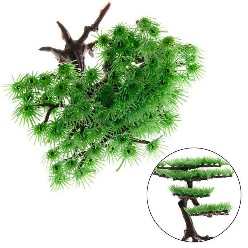 Aquarium Artificial Plants Plastic Pine Fish Tank Accessories Bonsai Decoration