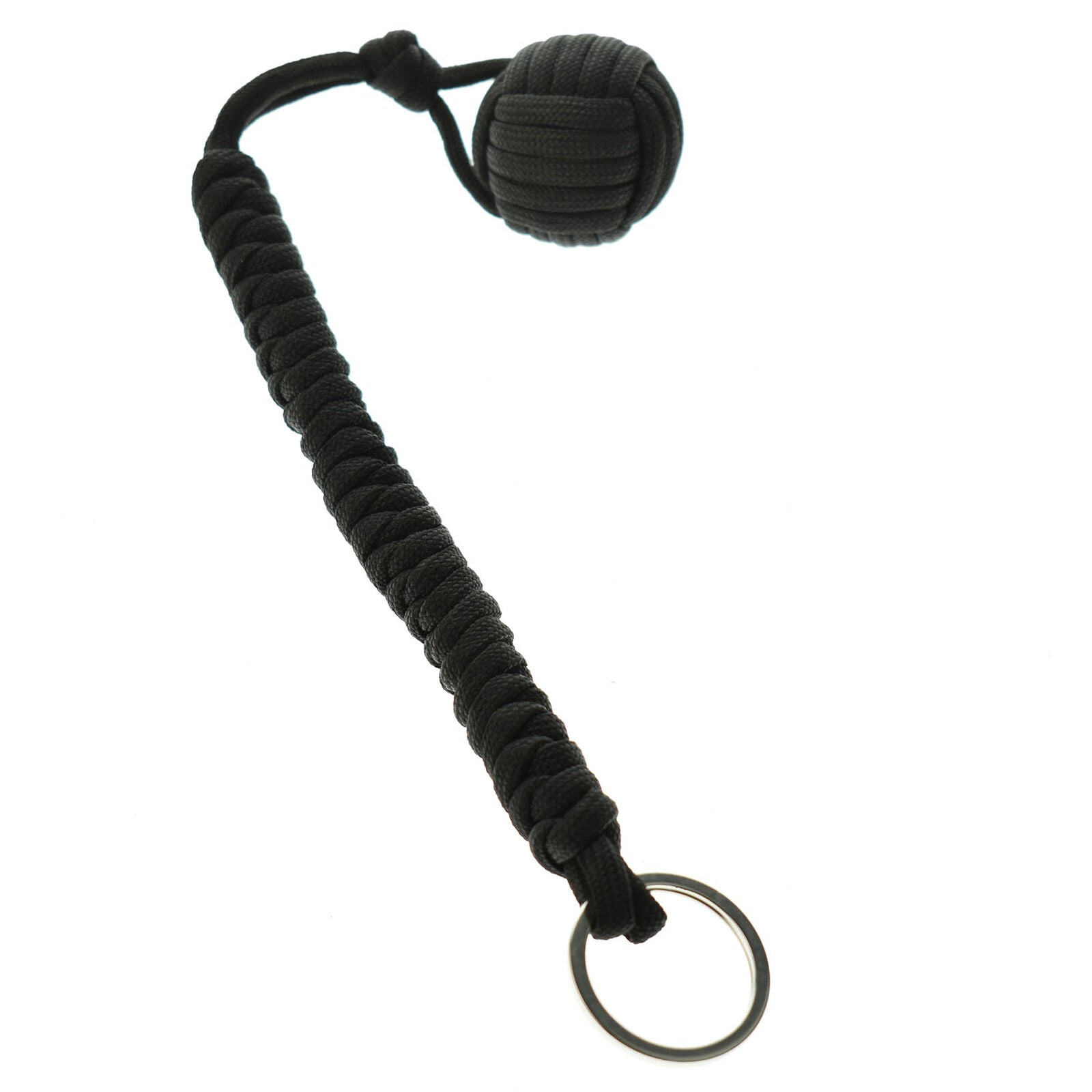 1PC Survival Monkey Fist Paracord Keychain Keyring Military Steel Ball Outdoors