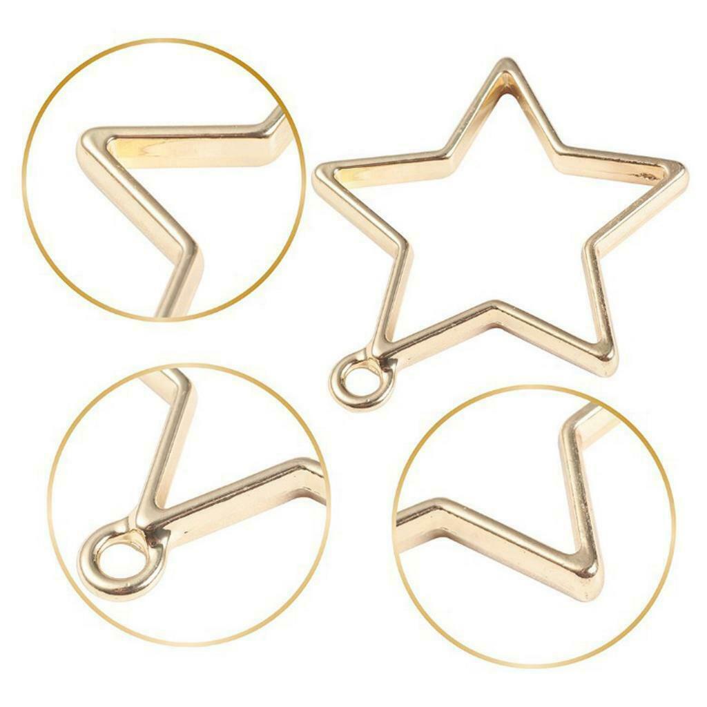 30x Open Bezel Charm for Jewelry Findings DIY Geometric Hollow