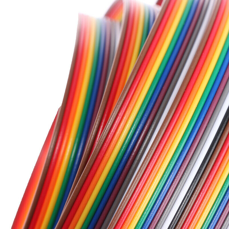 40P 2.54mm PITCH Color Flat Ribbon Cable Rainbow Wire 1M For Connector LineB Tt