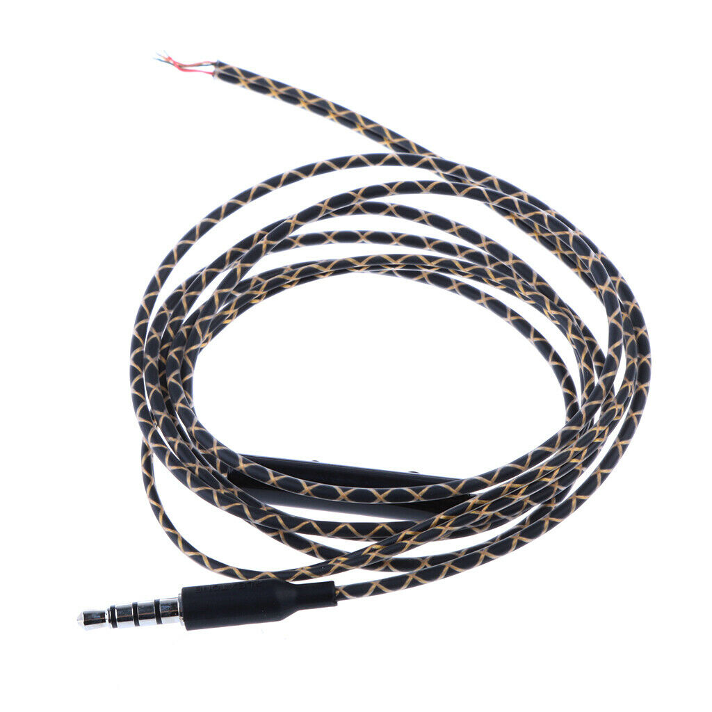 Replacement audio cable 3.5mm plug headphones DIY repair cable with Mic-Bunt.