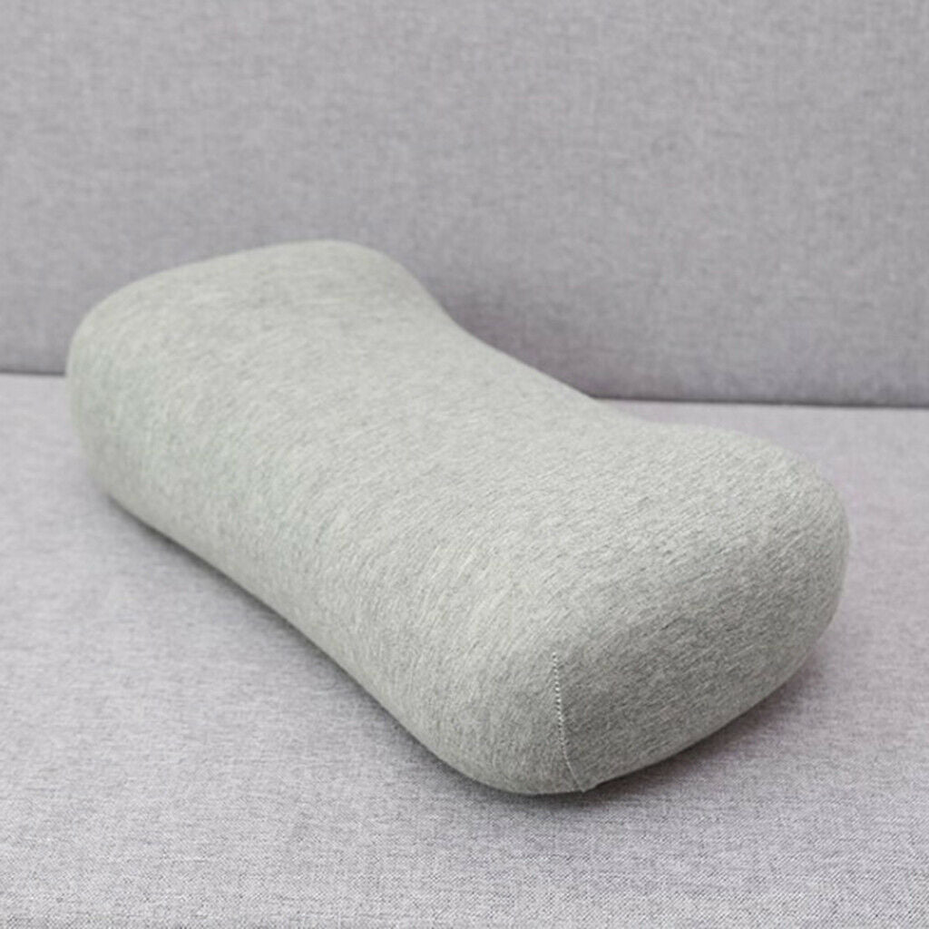 Portable Memory Foam Lumbar Pillow Neck Back Support Cushion for Home Gray
