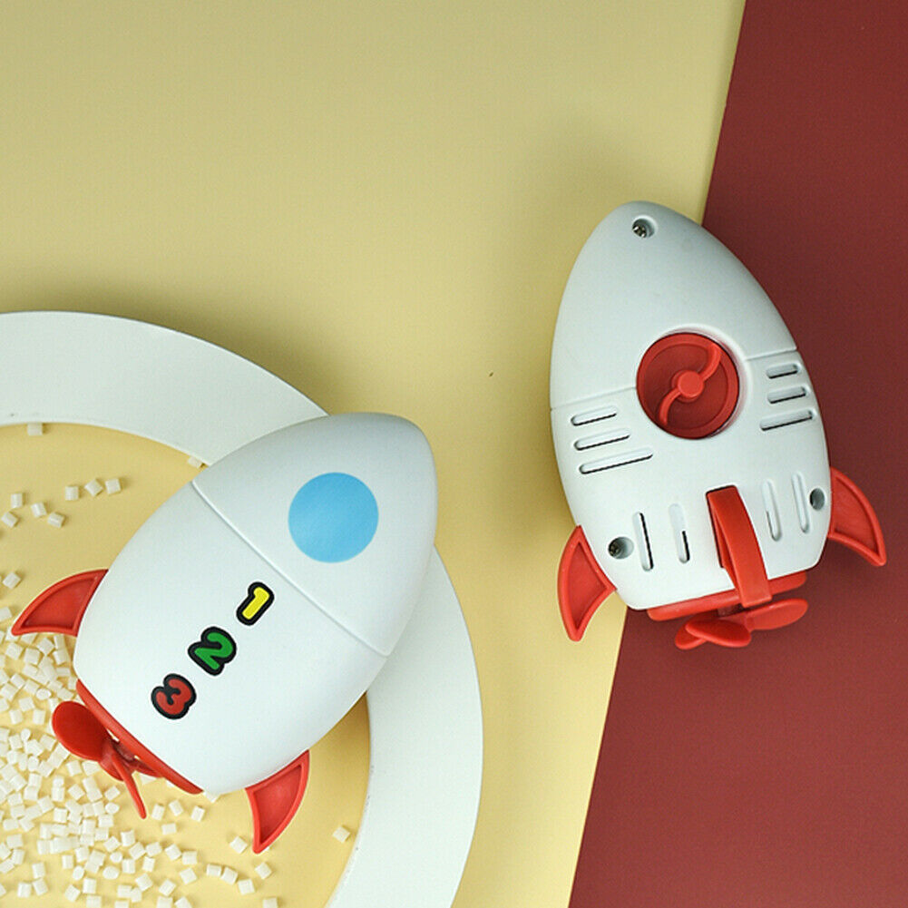 Baby Plastic Bathing Toys Cartoon Clockwork Rocket Children Water Play Toys @
