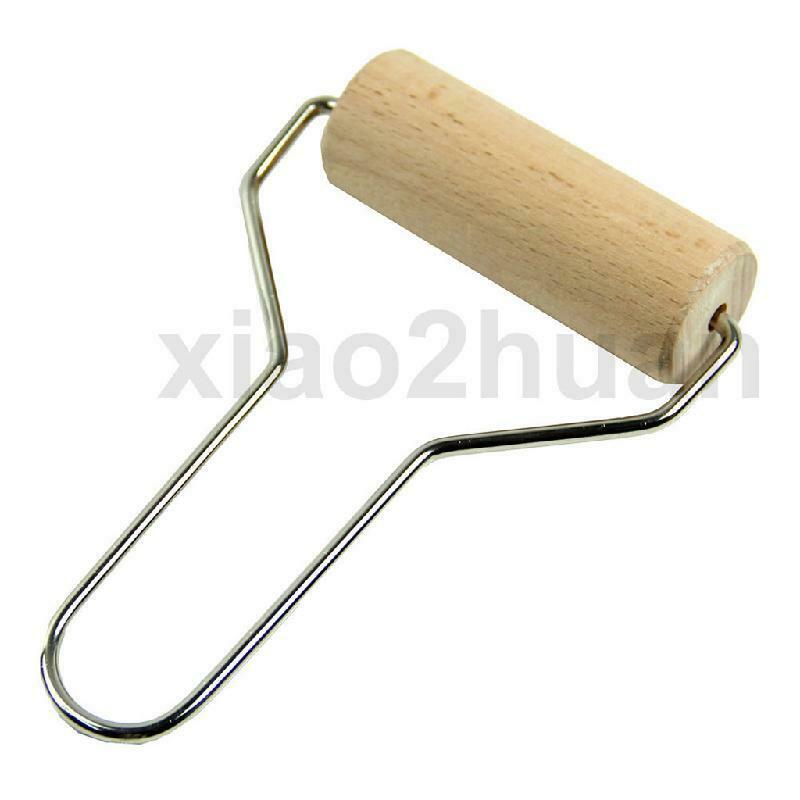 Wooden Clay Roller Pottery Rolling Pin Modelling Tool Stainless Steel Handle