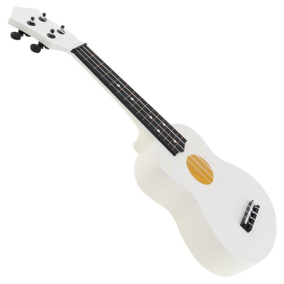 21'' Soprano Ukulele White ABS Hawaii Guitar for Children and Beginner Gift