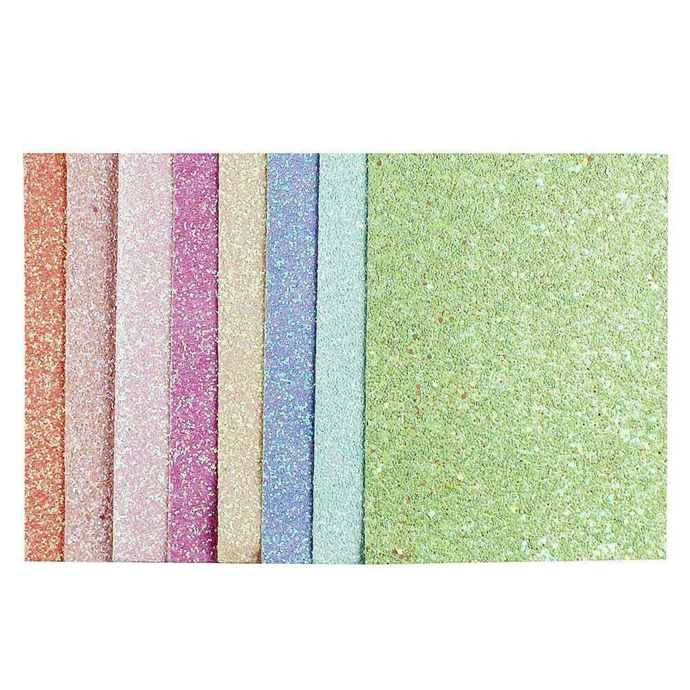 8Pcs Glitter Faux Leather Fabric Sheet For Earring Hair Bow DIY Making Handcraft