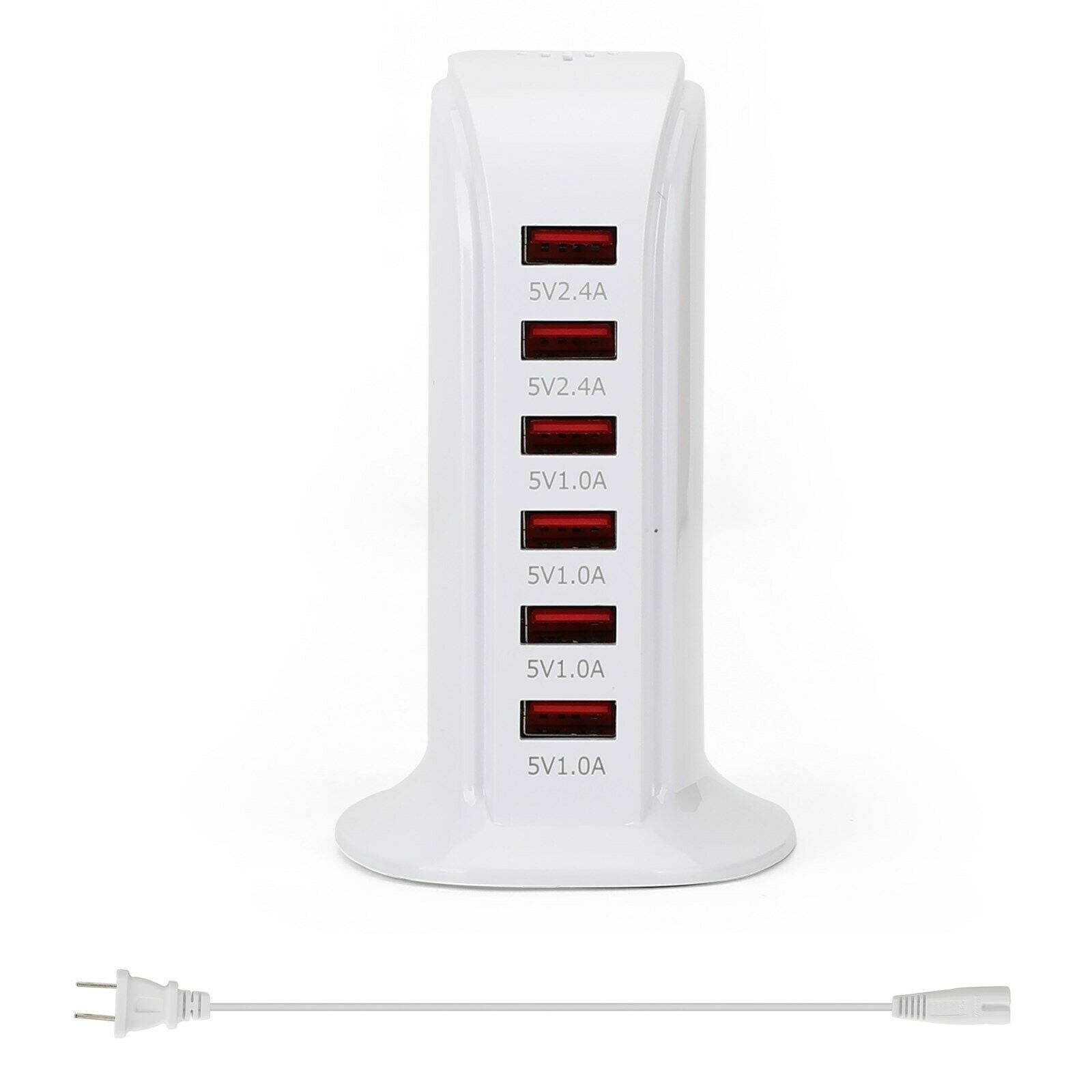 Multi 6 Port USB Charger Rapid Charging Station Desktop Travel Power Adapter USA