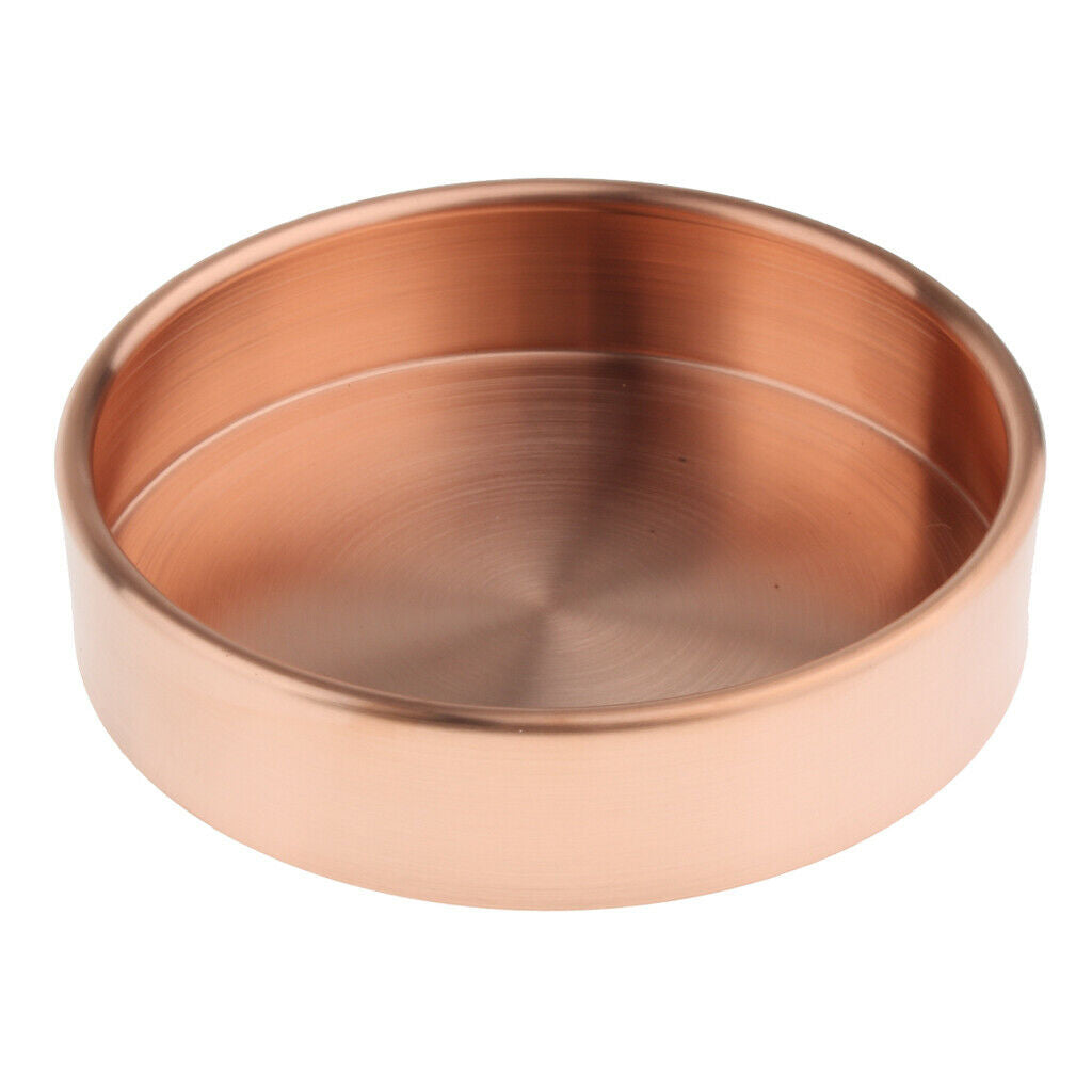 Round Copper Desktop Storage Trays Plate Organizer Photo Props S Pure Copper