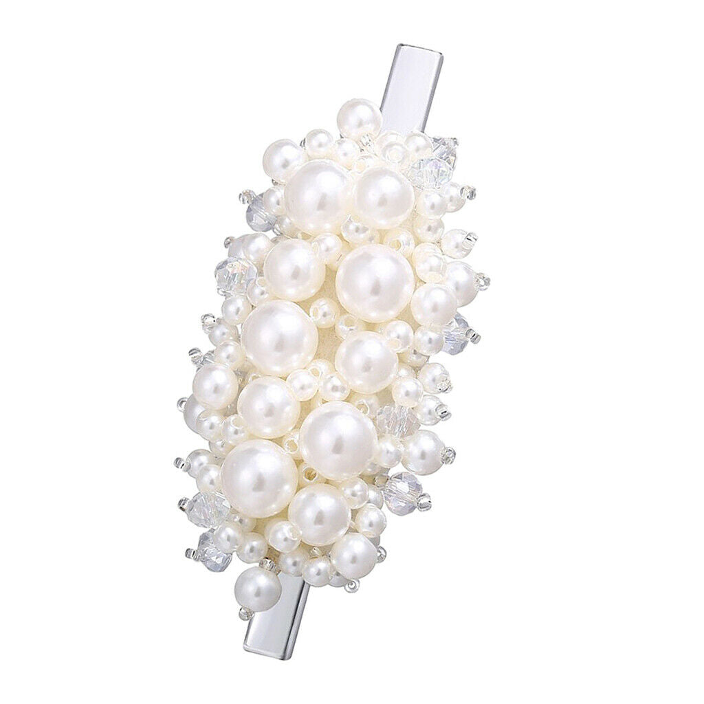Pearls Hair Brooch Barrettes Jewelry Accessory Hair Pin Bang Clips 7
