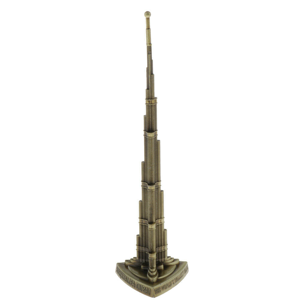 Alloy Dubai Halifah Tower Satue Landmark Building Home Decor Crafts Bronze