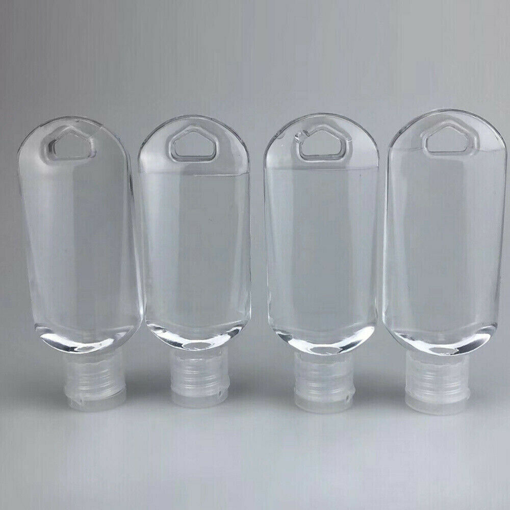 5X Refillable Empty Plastic Bottle With Key Ring Travel Sanitizer Bottle 50ml