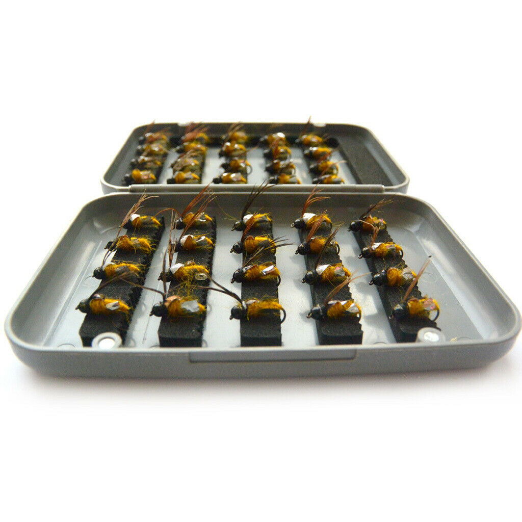 40Pcs Fly Tying Fishing Lures Feather Flies with Box  Dry Flies B Style