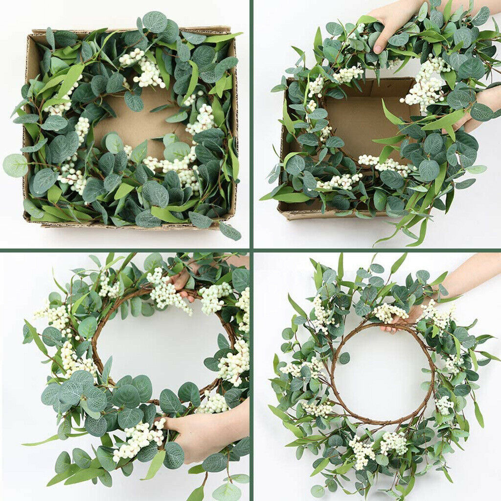 Silk Artificial Wreath 20in Garland Front Door Farmhouse Decor Photo Prop