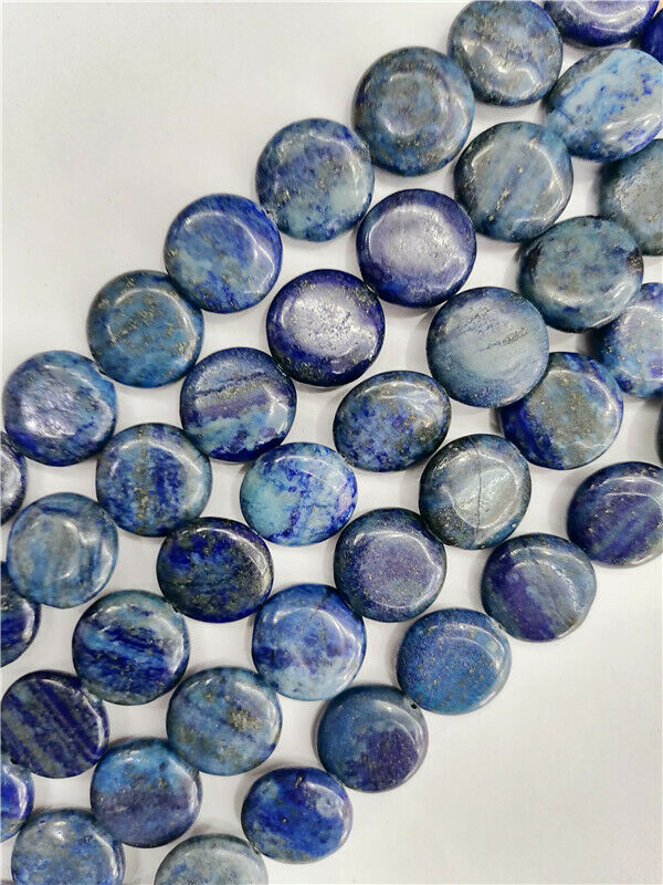 1 Strand 16x5mm Natural Blue Lapis Lazuli Round Spacer Loose Beads 15.5" HH8790