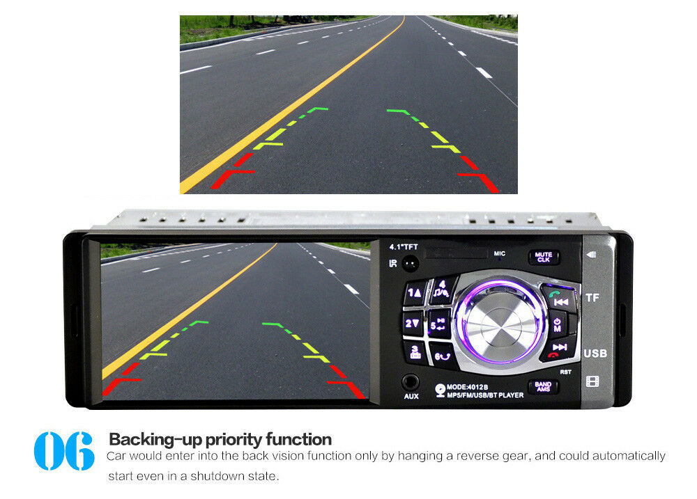 4.1" Bluetooth In-Dash Stereo Audio FM Radio LCD HD Car MP5 MP3 USB AUX Player