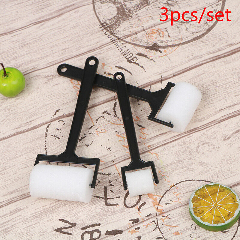 3pcs/set Foam White Sponge Brush Painting Roller Kids Craft Tool Drawing Toys