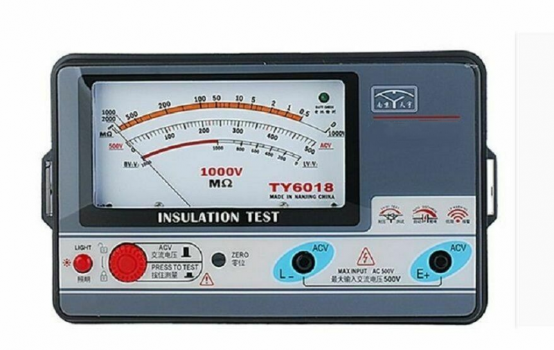 1000V Insulation Resistance Meter 0.5-2000M Analog Insulation Tester
