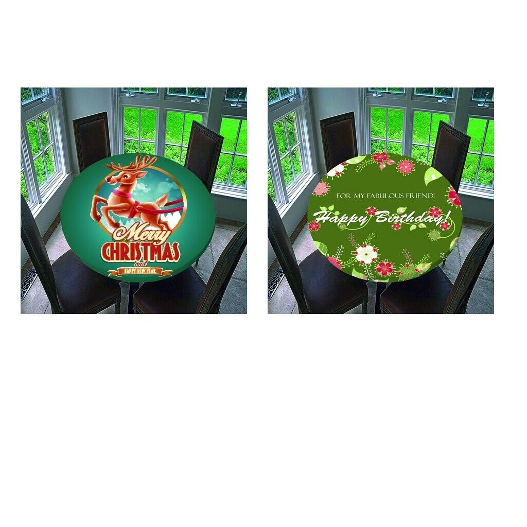2pcs Christmas Tablecloth Table Runner for Home Cafe Hotel Restaurant Banquet