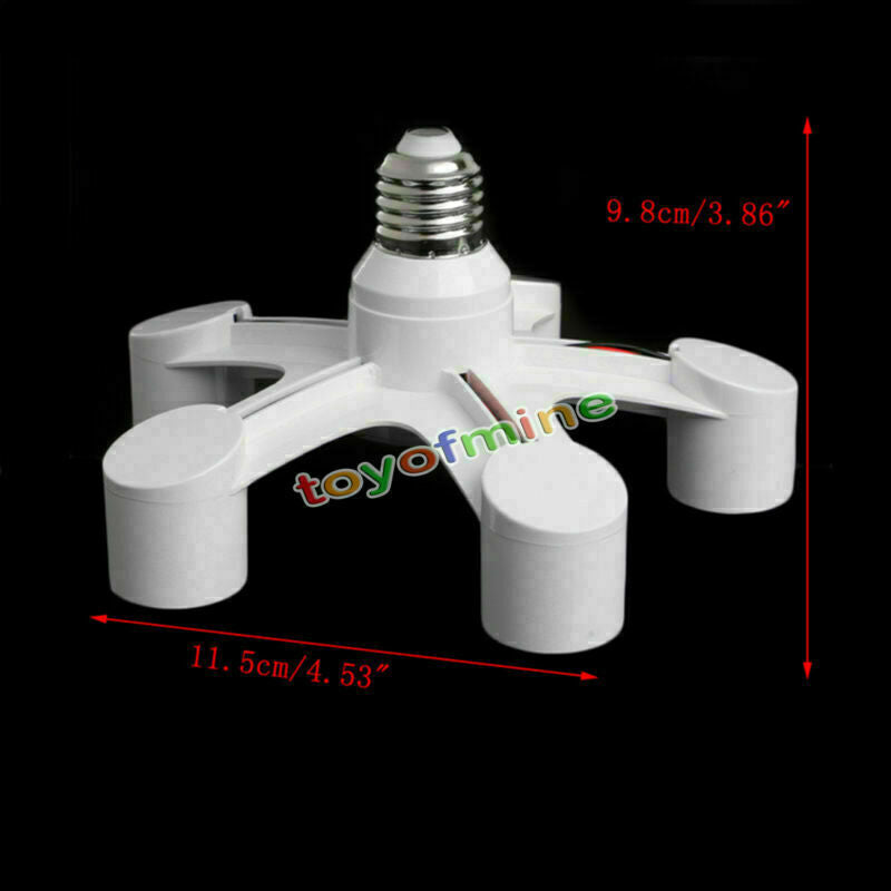 5 In 1 E27 To 5 E27 Base Socket Splitter LED Light Lamp Bulb Adapter Holder Home