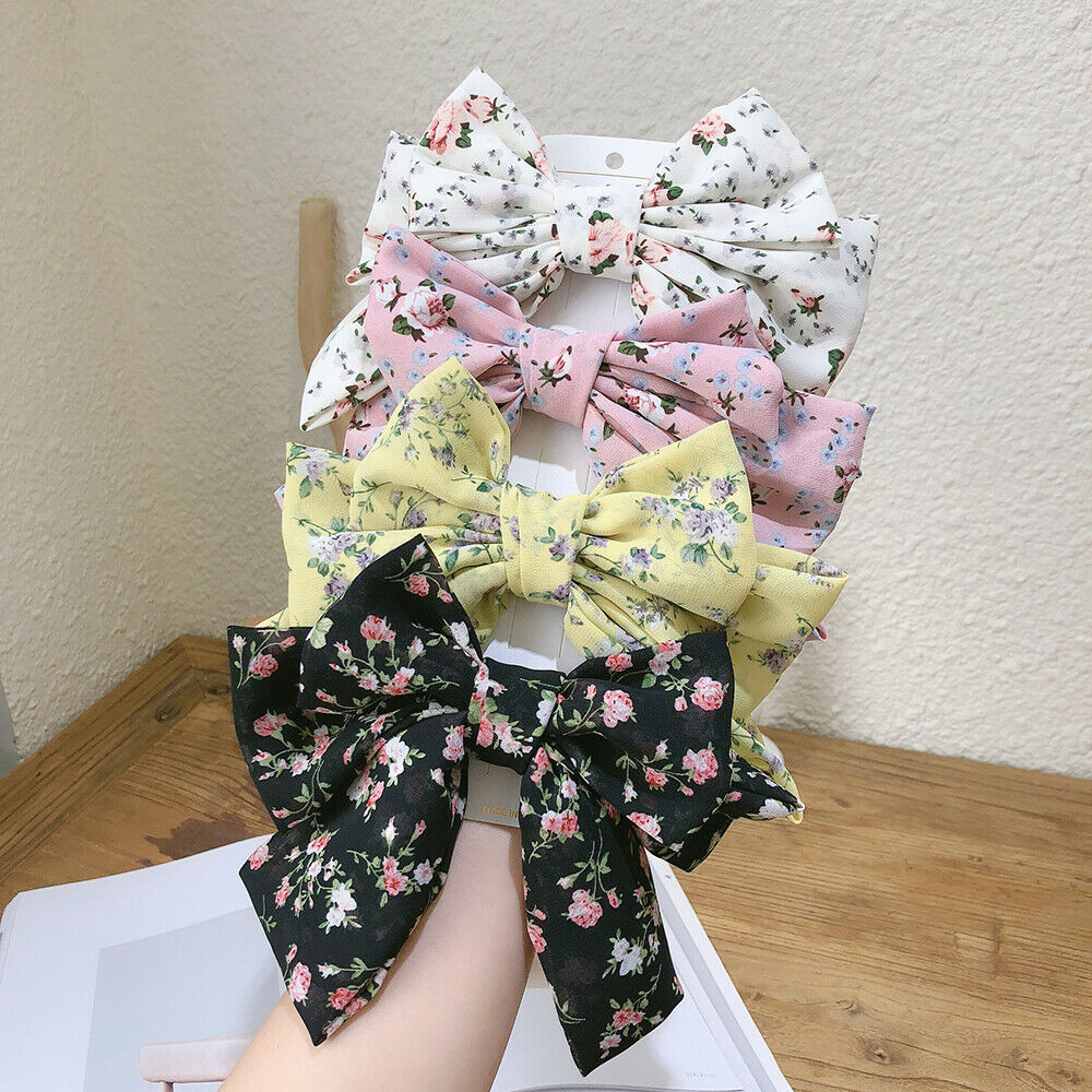 Styling Tools Floral Printed Bow hairpin Barrettes Bowknot Hair Clip Headwear