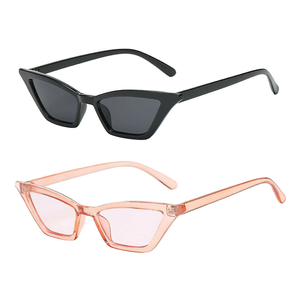 Set of 2 Women Cat Eye Sunglasses Classic Shades Eyewear UV400 for 2 Colors