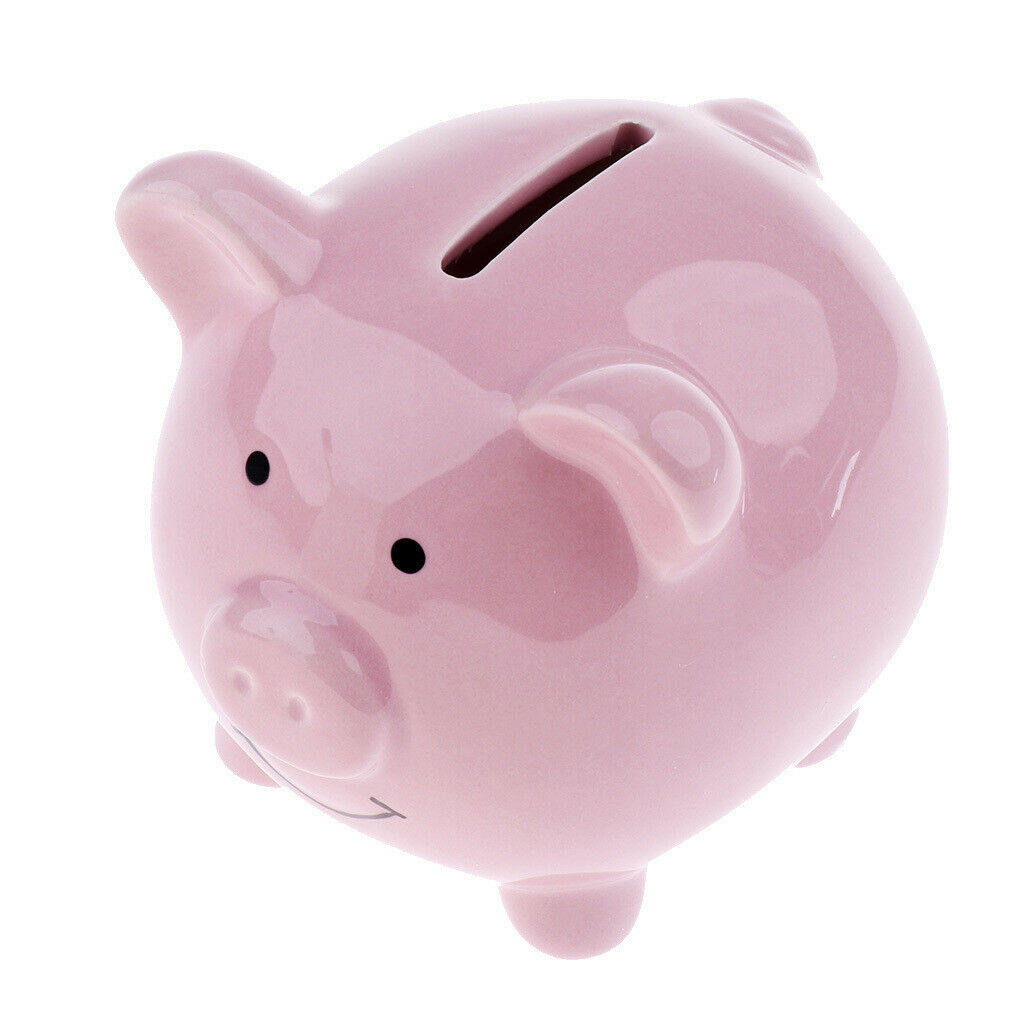 Adorable Ceramic Kids Piggy Bank Money Box Craft Funny Gift S-Pink Pig Shape