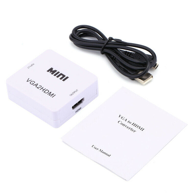 Mini Full HD Video 1080P Audio VGA to HDMI Converter Adapter for PC Laptop  Rf