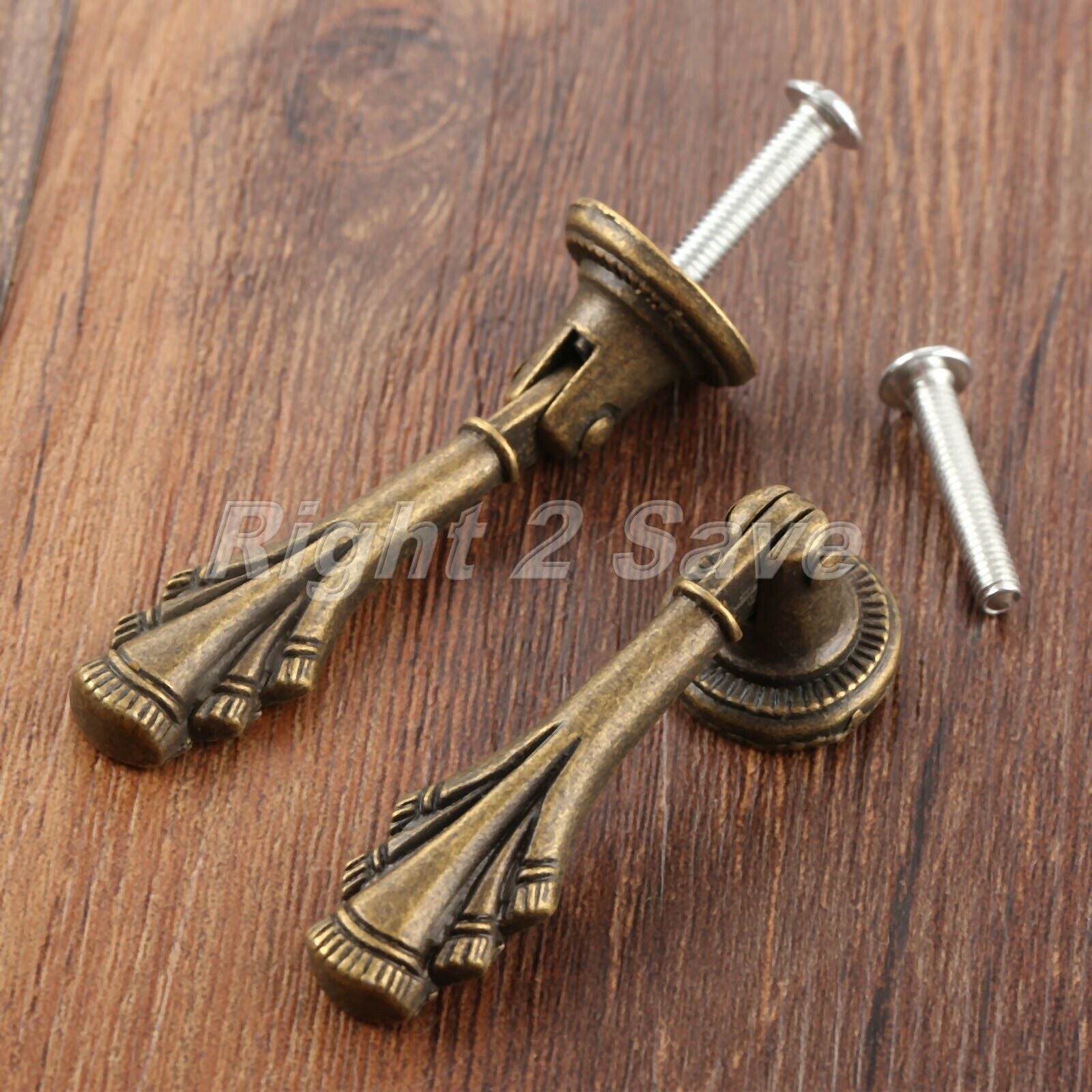 2pcs 19*60mm Retro Furniture Cabinet Knobs Cupboard Drawer Drop Door Pull Handle