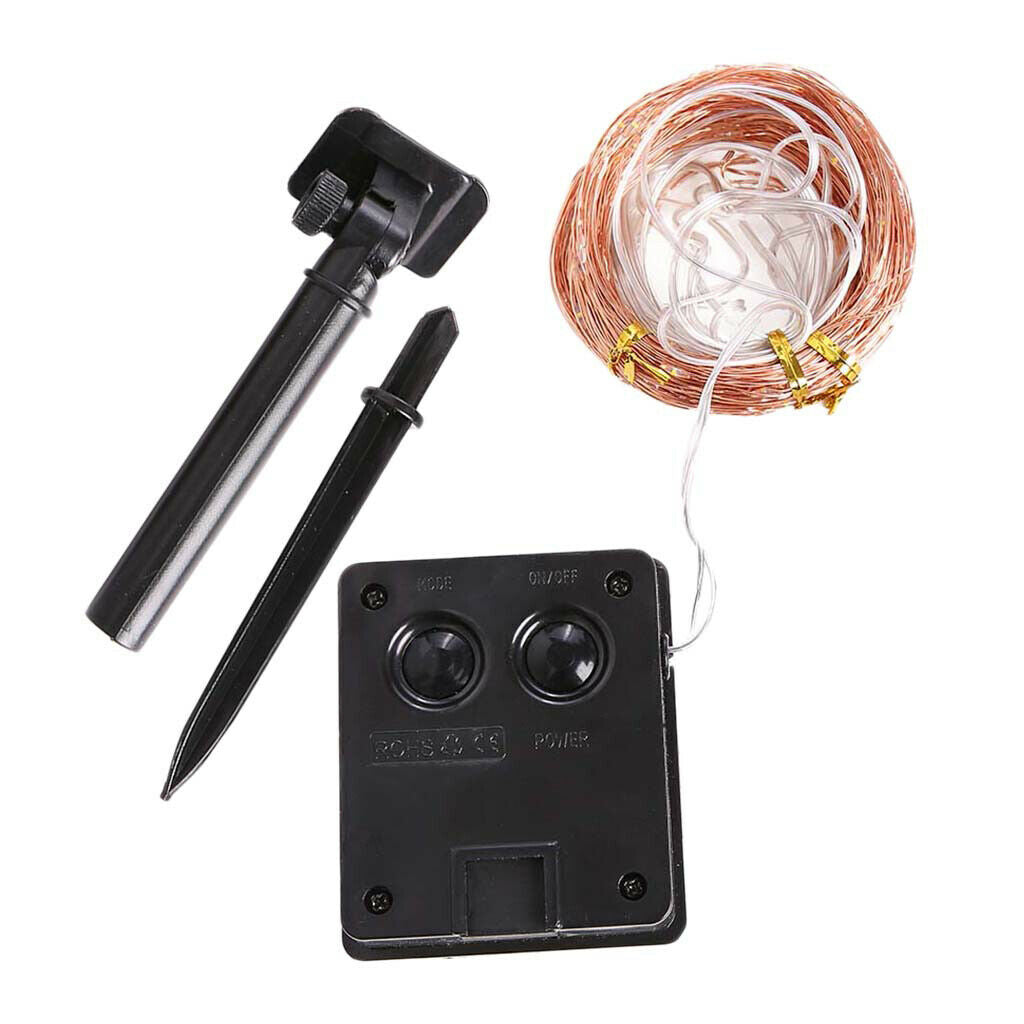 Solar Powered LED String Light Waterproof Lamp Holiday Decoration White