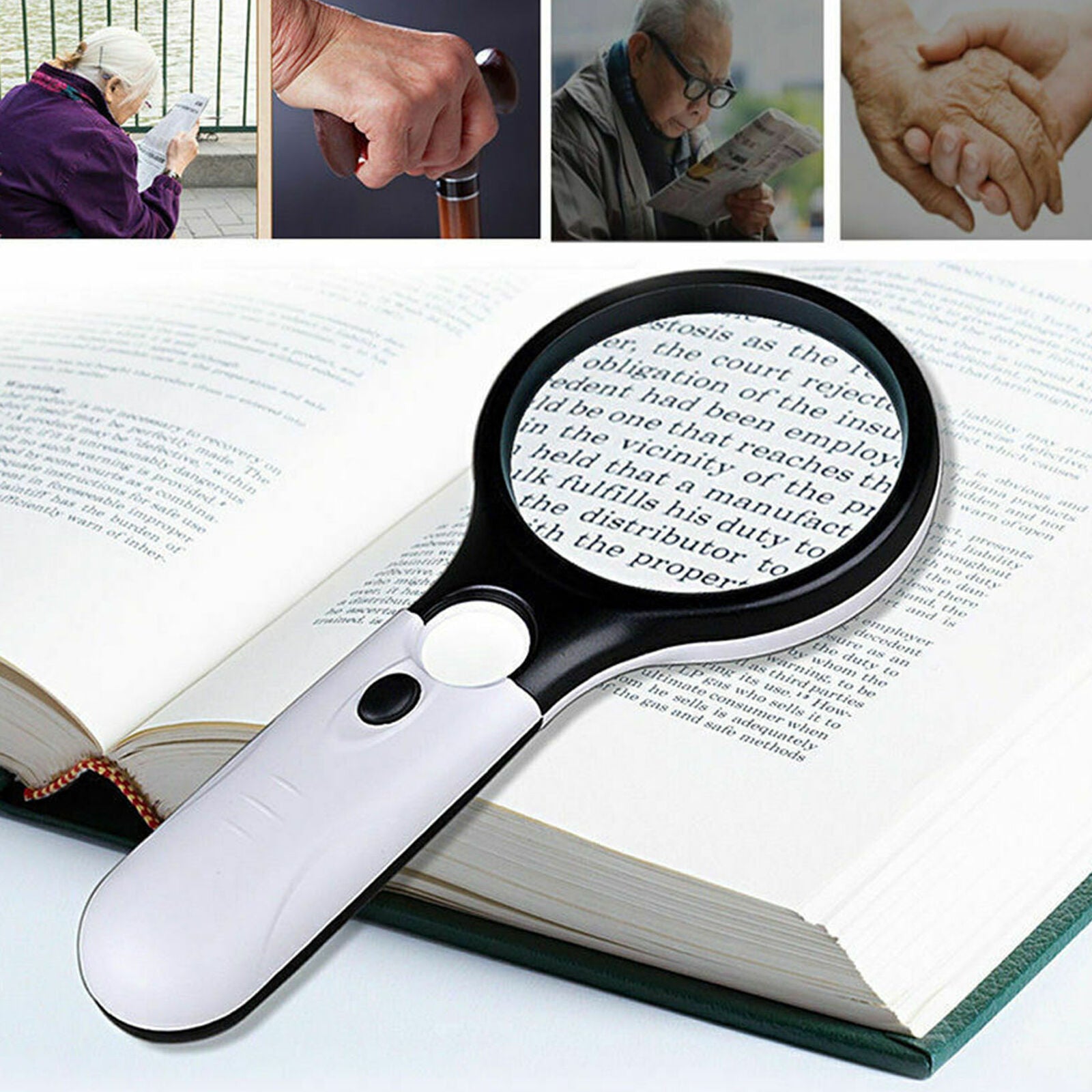 3LED Light 45X Handheld Magnifier Reading Magnifying Glass Lens Jewelry Loupe
